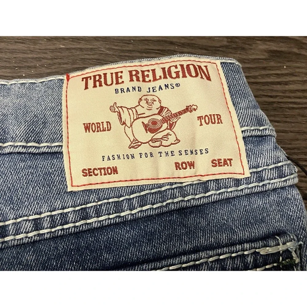 True Religion Men’s Ricky T Big Flap Straight Jeans Blue Sz 34x34 NEW SEE DESC